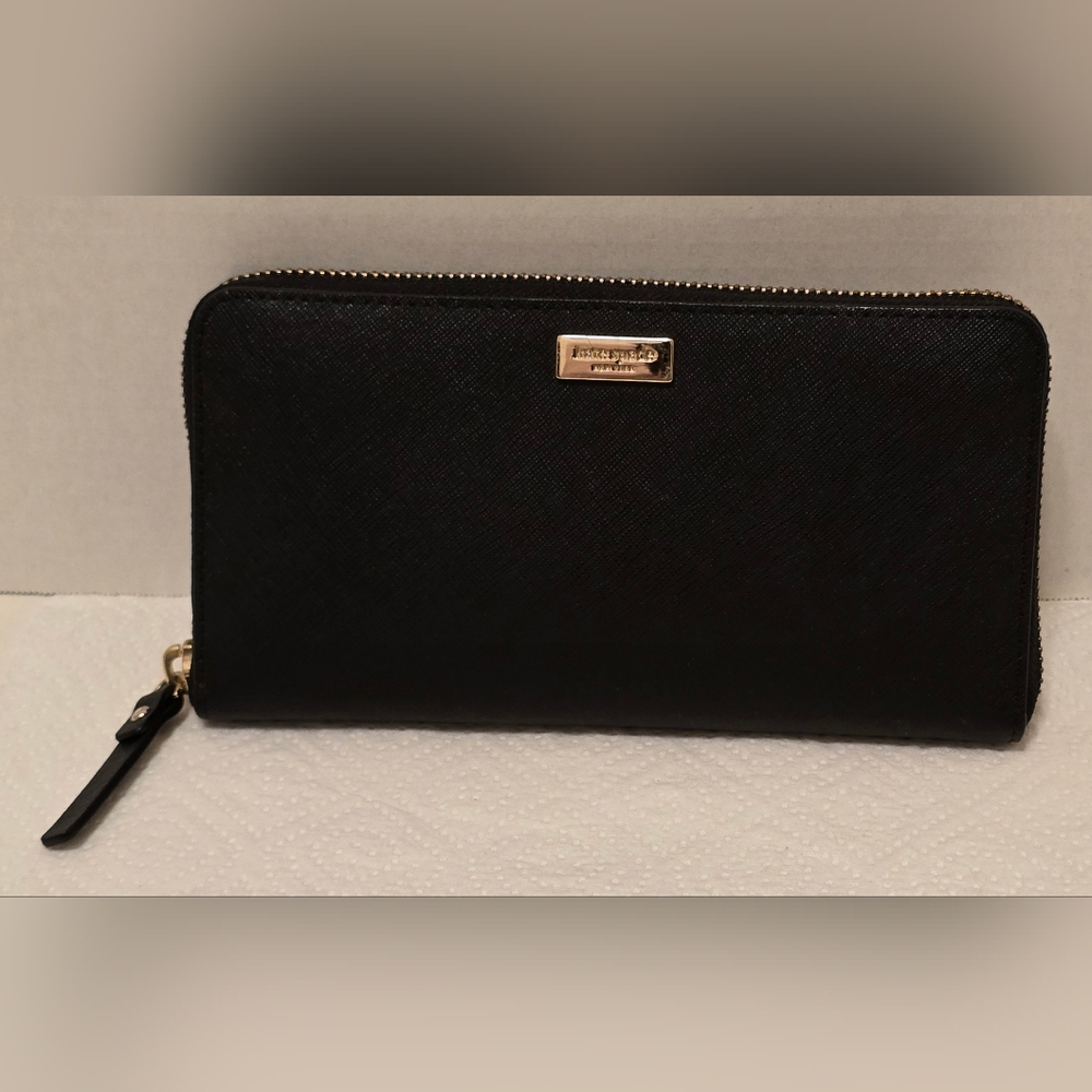 Kate Spade Long Black Continental Zip Around Wallet